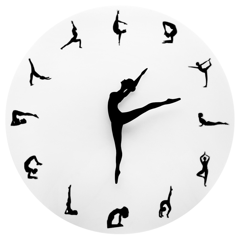 Idée Cadeau Original : Horloge murale yoga gym et danse