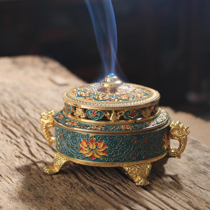 Brûleur support d'encens style tibétain