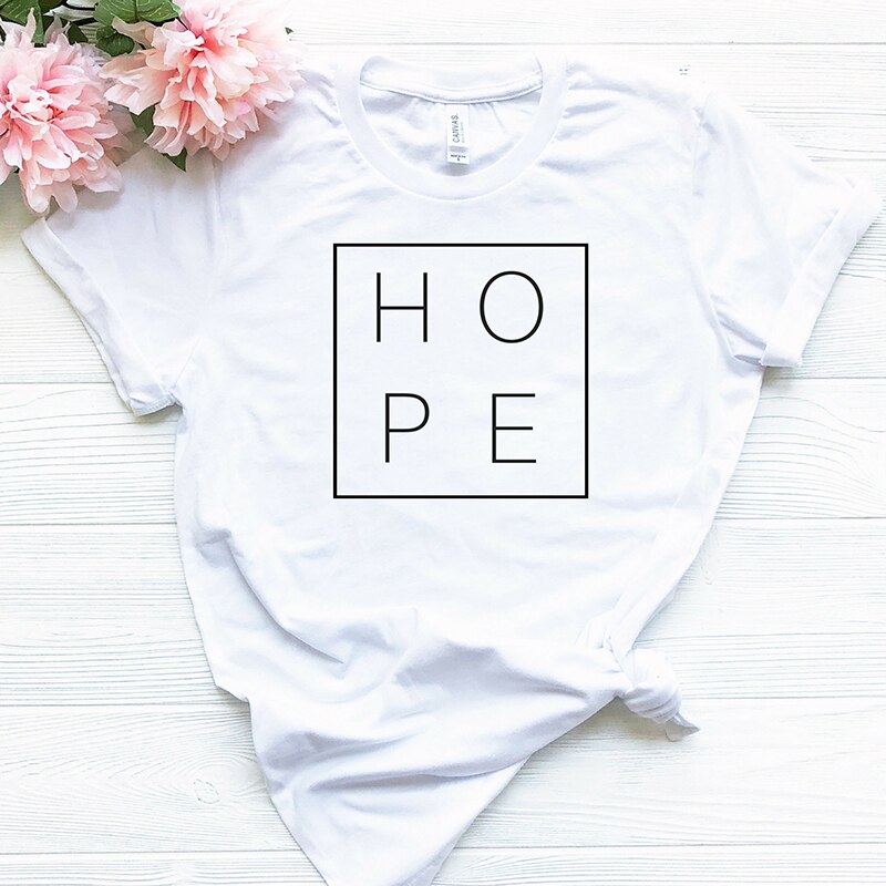 T-shirt imprimé Hope - Espoir -Blanc - S au XXXL