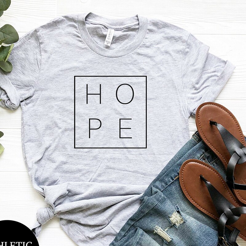 T-shirt imprimé Hope - Espoir - Gris - S au XXXL