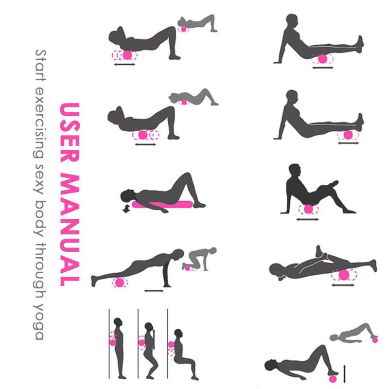 Exercices Bloc de Yoga - Rouleau de massage - Picots en Mousse - 33 CM
