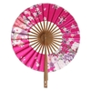 éventail Japonais Fleur de Sakura- bambou et tissu rose