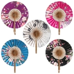 éventail Japonais Fleur de Sakura - Bambou et Tissu - 5 couleurs au choix