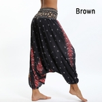 Sarouel Pantalon de Méditation et de yoga - Taille Unique - 3 Modèles - Marron