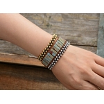 Passion yoga - Bracelet bohème - Cuir et Pierres naturelles