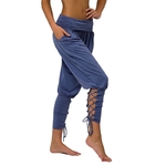 Pantalon de Yoga avec Lacets - XL - bleu