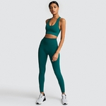 tenue complète de yoga sans couture - 2 pièces Leggings et Brassières rembourrées - S - vert