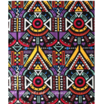 Tissu ou Nappe imprimé Tribal afro - Coton et Lin - jaune