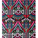Tissu ou Nappe imprimé Tribal - Coton et Lin - rose