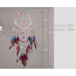 dimensions Attrape rêve  Cinq anneaux  - Perles de couleurs et Plumes - Entièrement fait Main