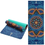 Tapis de yoga effet velours - Motifs indiens - Ecolo - 6 MM - bleu