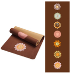 Tapis de yoga effet velours - Motifs indiens - Ecolo - 6 MM - marron