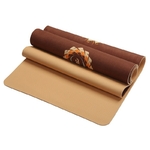 Tapis de yoga effet daim - Motifs indiens - Ecolo - 6 MM - marron