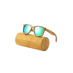 Lunettes de soleil dans son étui - Bois Zébré & Bambou - Homme et Femme vert