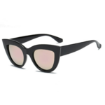 Lunettes de Soleil Vintage - Cat Eyes - Femme - Passion yoga - noire et rose