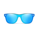 Passion Yoga - Lunettes de Soleil - Effet Miroir - Bois - Bleu