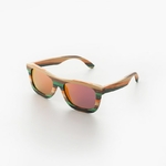 Passion yoga - Lunettes de soleil Colorblock - Bambou naturel - Mixte - rose
