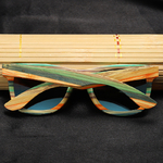 Lunettes de soleil Colorblock + Etui - Bambou naturel - Mixte