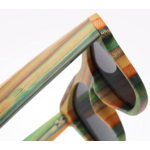 Zoom - Lunettes de soleil Colorblock + Etui - Bambou naturel - Mixte - Pour Homme et Femme