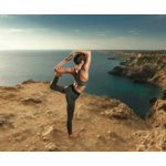 Passion Yoga - Legging Ultra respirant - Bande élastique - Noir et Gris - S - XL