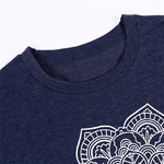 T-Shirt en Coton - Fleur Mandala - S au XL - bleu