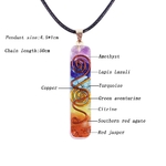 Collier pendentif Chakra 7 cristaux - Guérison énergétique
