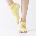 Chaussettes-de-Yoga-en-coton-jaune