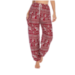 pantalon yoga méditation motif éléphant rouge