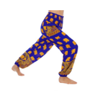 Mai - Harem Pantalon de yoga éléphant doré bleu poches