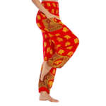 Mai - Harem Pantalon de yoga éléphant doré rouge poche