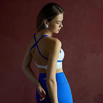 Mudra-ensemble de yoga coloré bleu