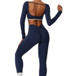 Yogia - Ensemble de Yoga manches longues bleu marine