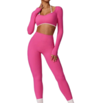 Yogia - Ensemble de Yoga manches longues rose