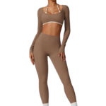 Yogia - Ensemble de Yoga manches longues Mocha