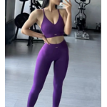 Zenya - Ensemble de yoga col V- violet