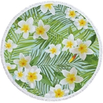Serviette de plage - Tapis de méditation - 150 CM - Motifs Jungle - Iris vert