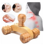 Rouleau de Massage Quatre roues - Visage et Corps - En Bois massif naturel