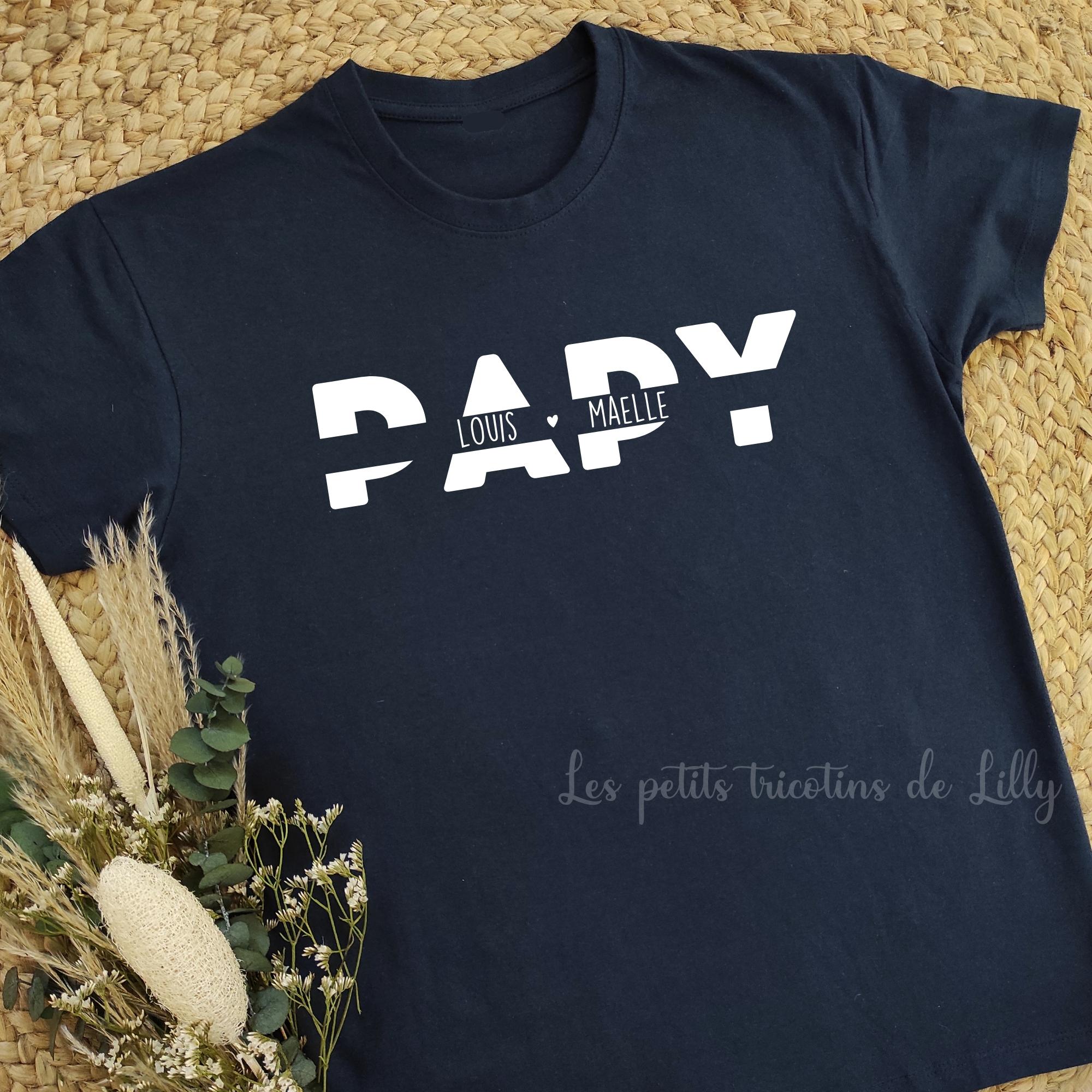 TEE SHIRT PAPY PAPI BLEU MARINE