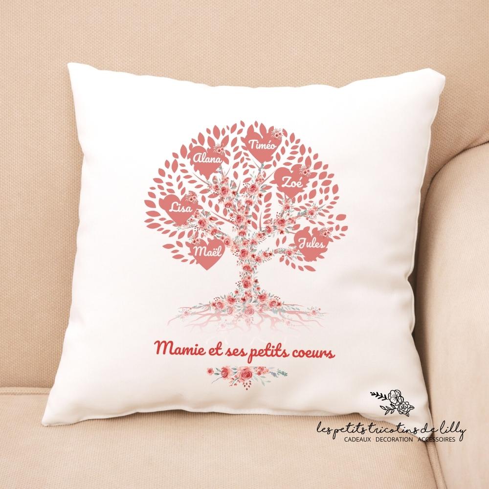 Coussin Cœur Arbre de vie