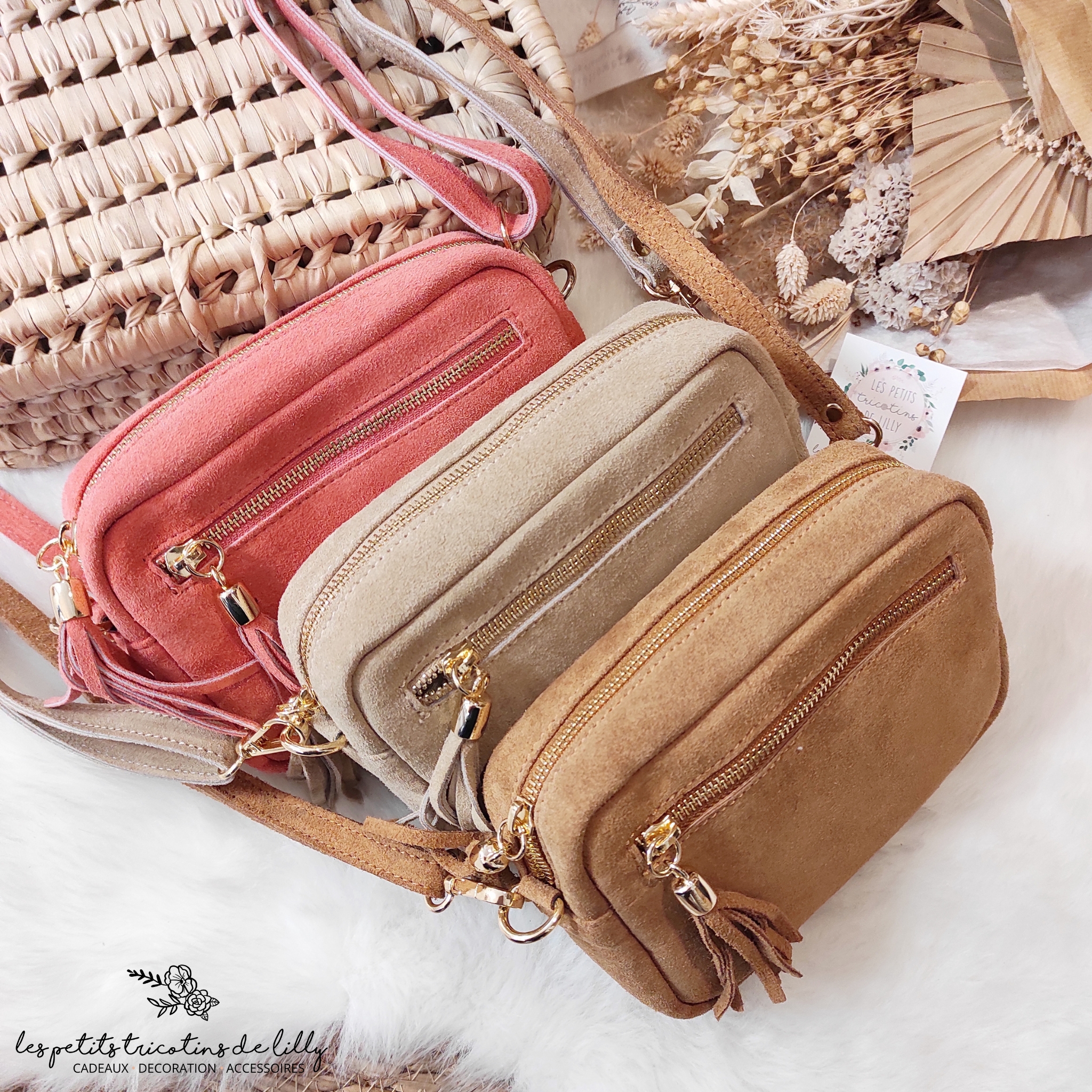 Sac Bandouliere Daim Beige Pochette Daim Beige Clearance