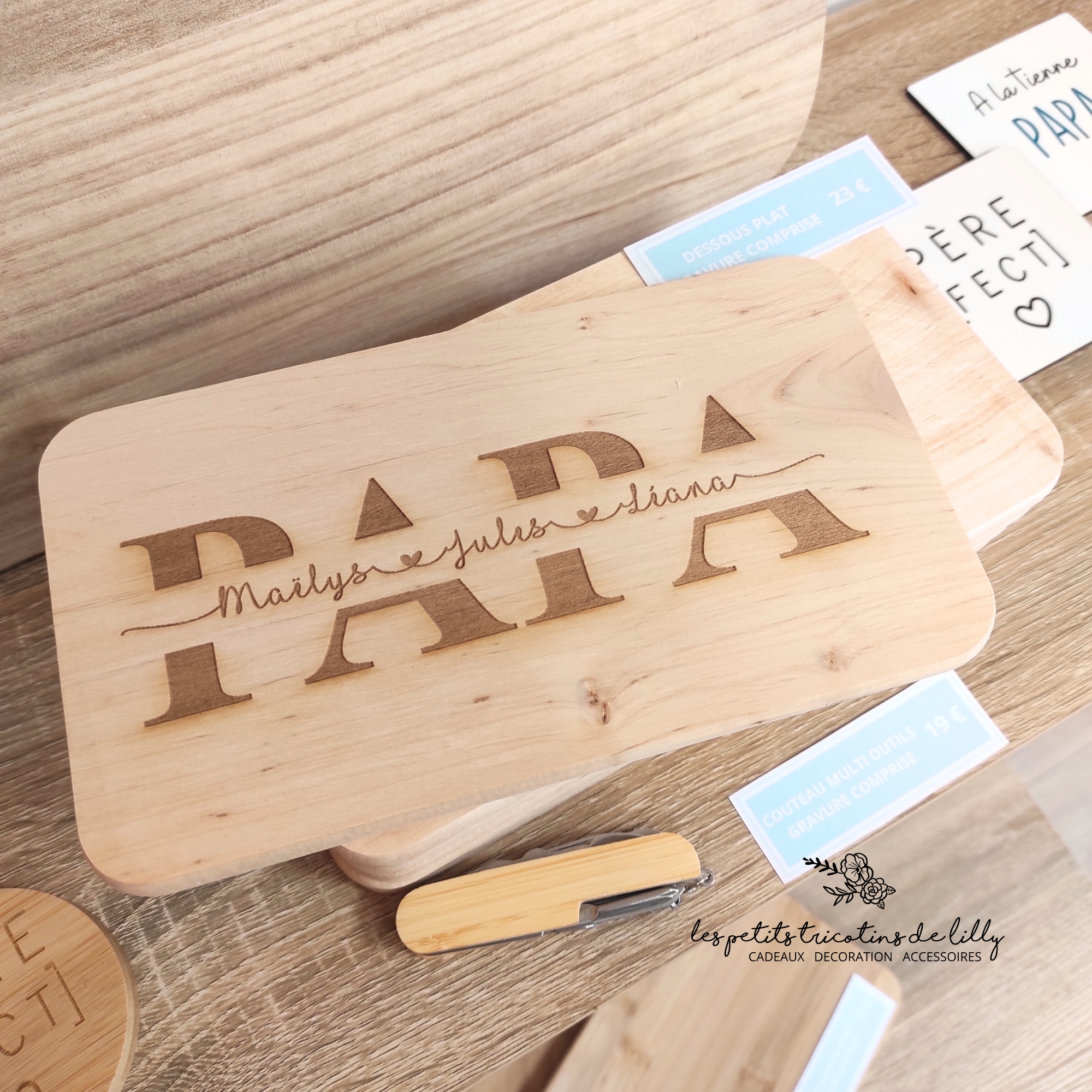 Dessous De Plat En Liège Personnalisé Papa - 19 Cm - Idée Cadeau Fête Des Pères, Barbecue, Cuisine
