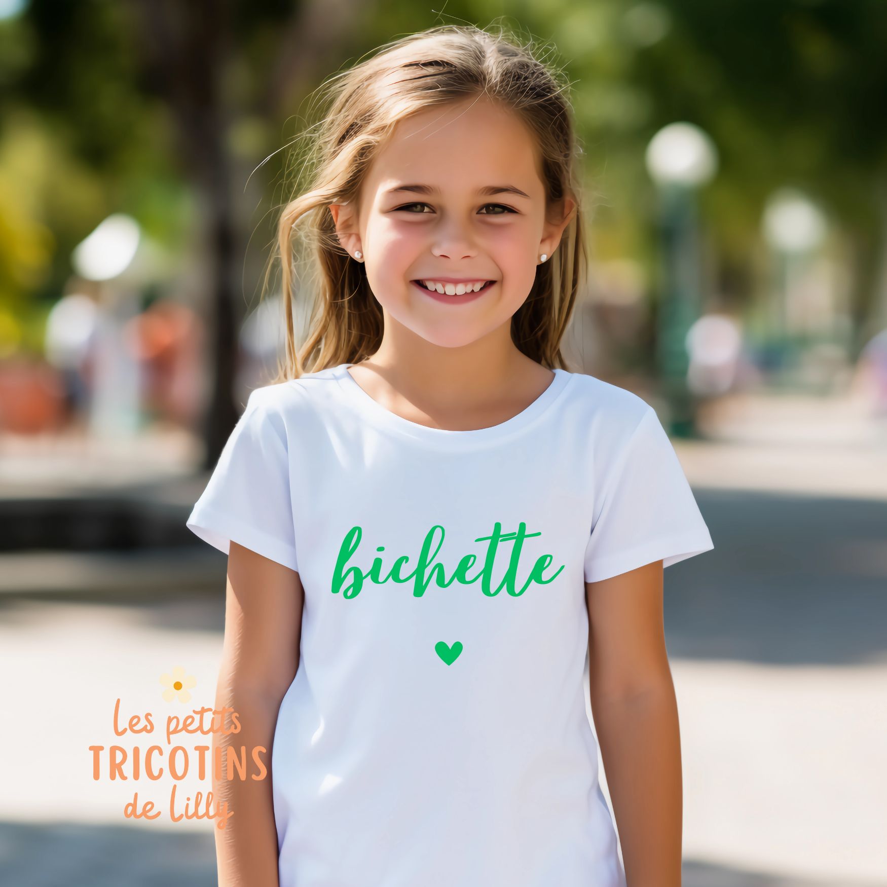 t-shirt-bichette-vert-enfant-coton-coeur-fille