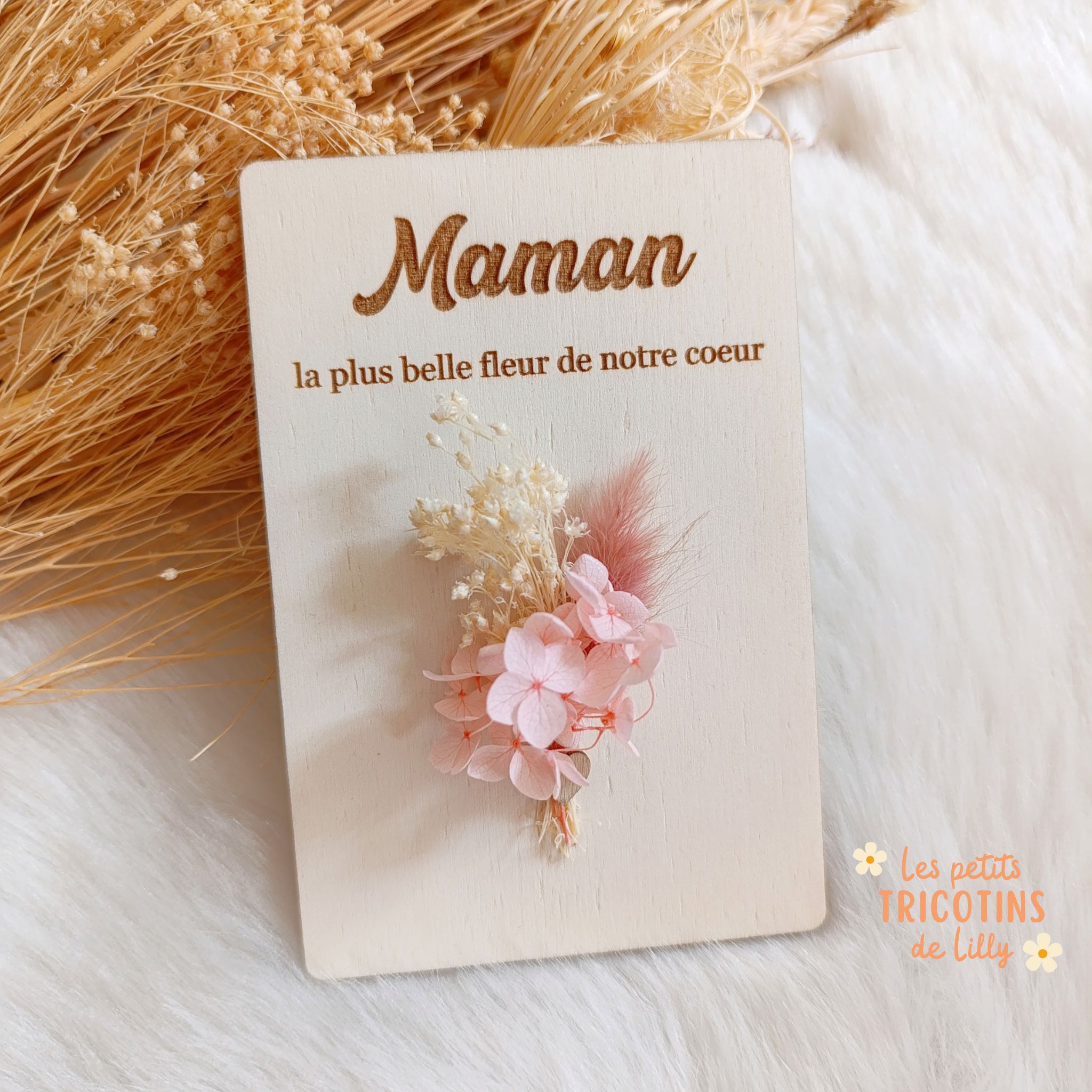 pancarte-bois-personnalisée-bouquet-cadeau-maman