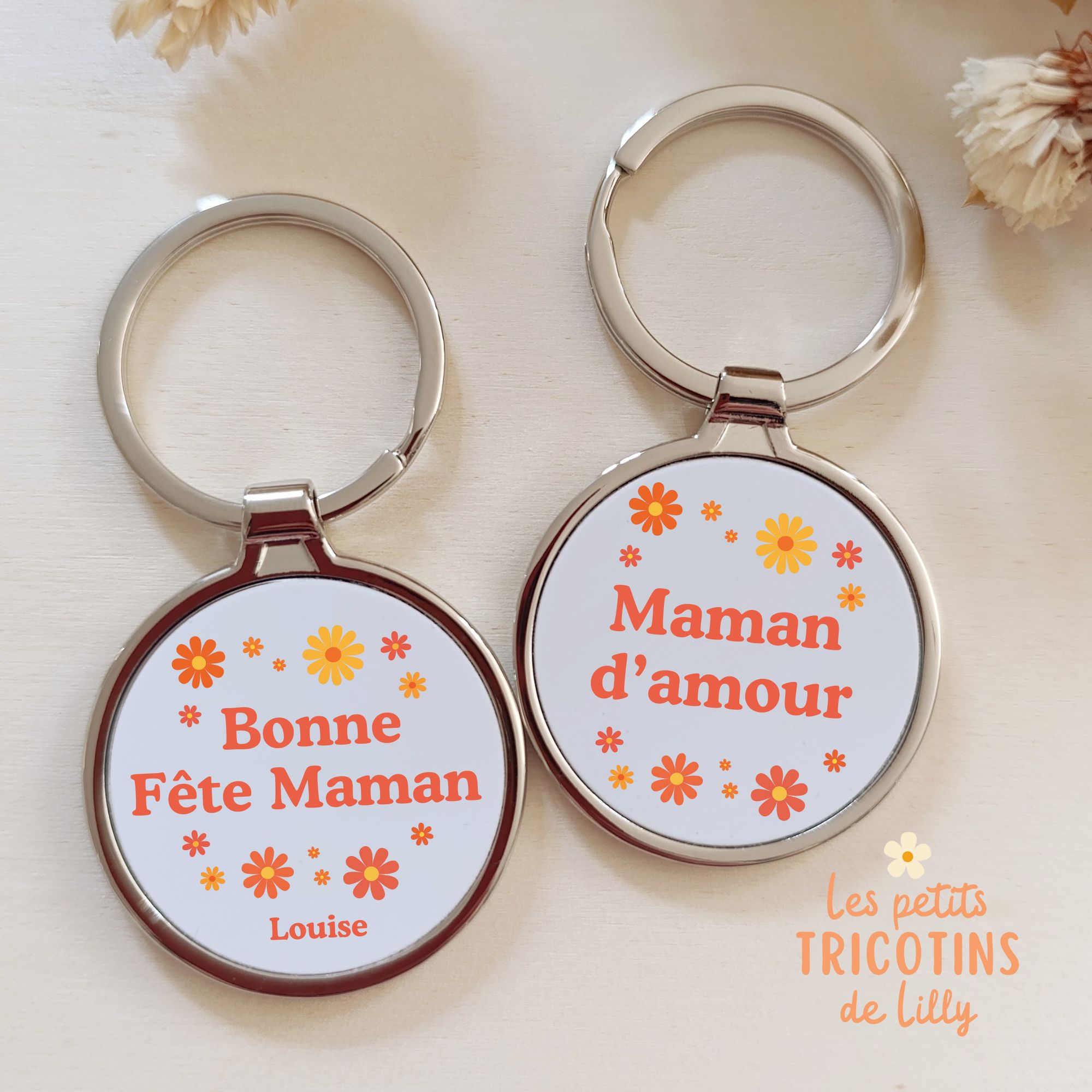 Porte-clés-marguerite-cadeau-maman