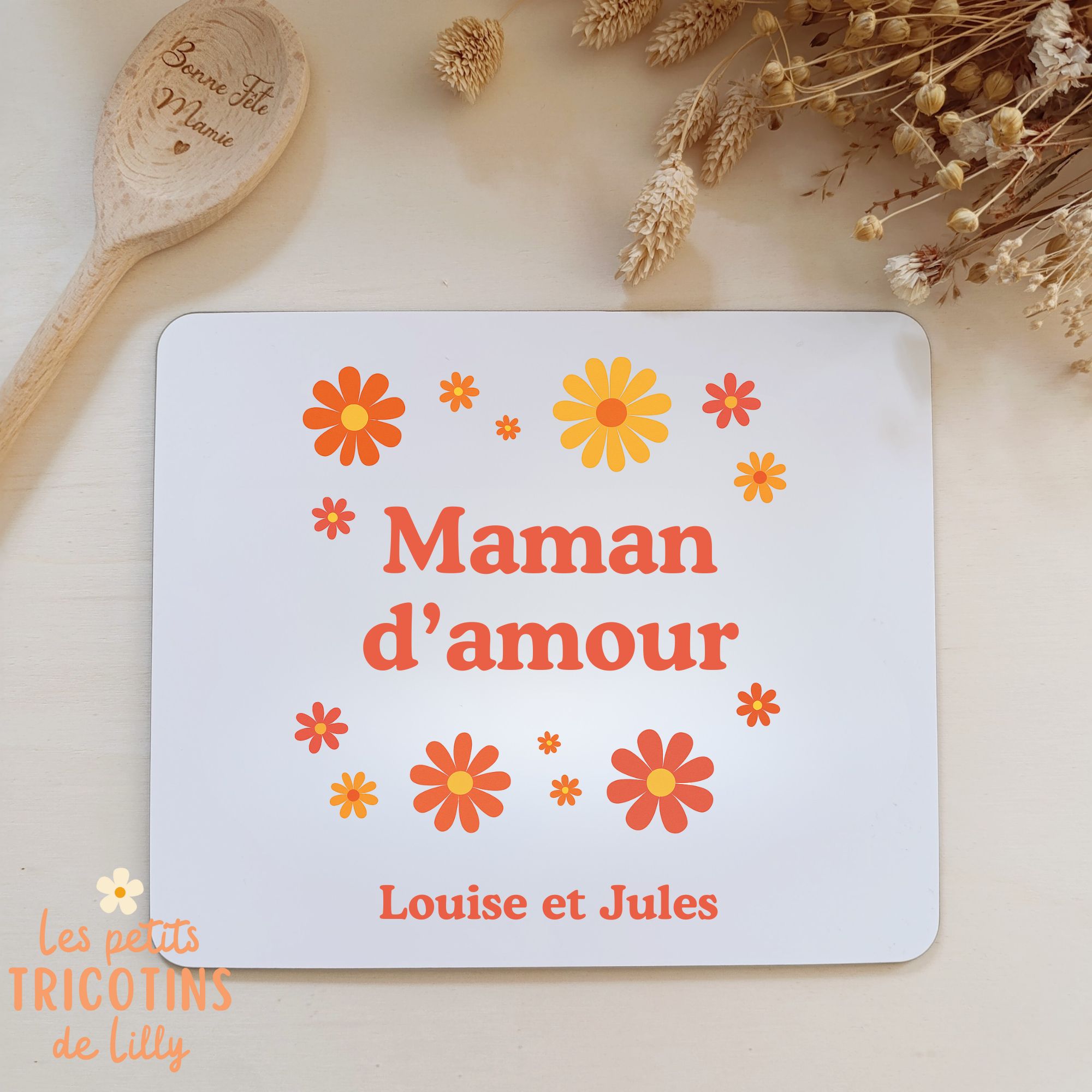 dessous-plat-personnalisé-marguerites-cadeau-maman-mamie