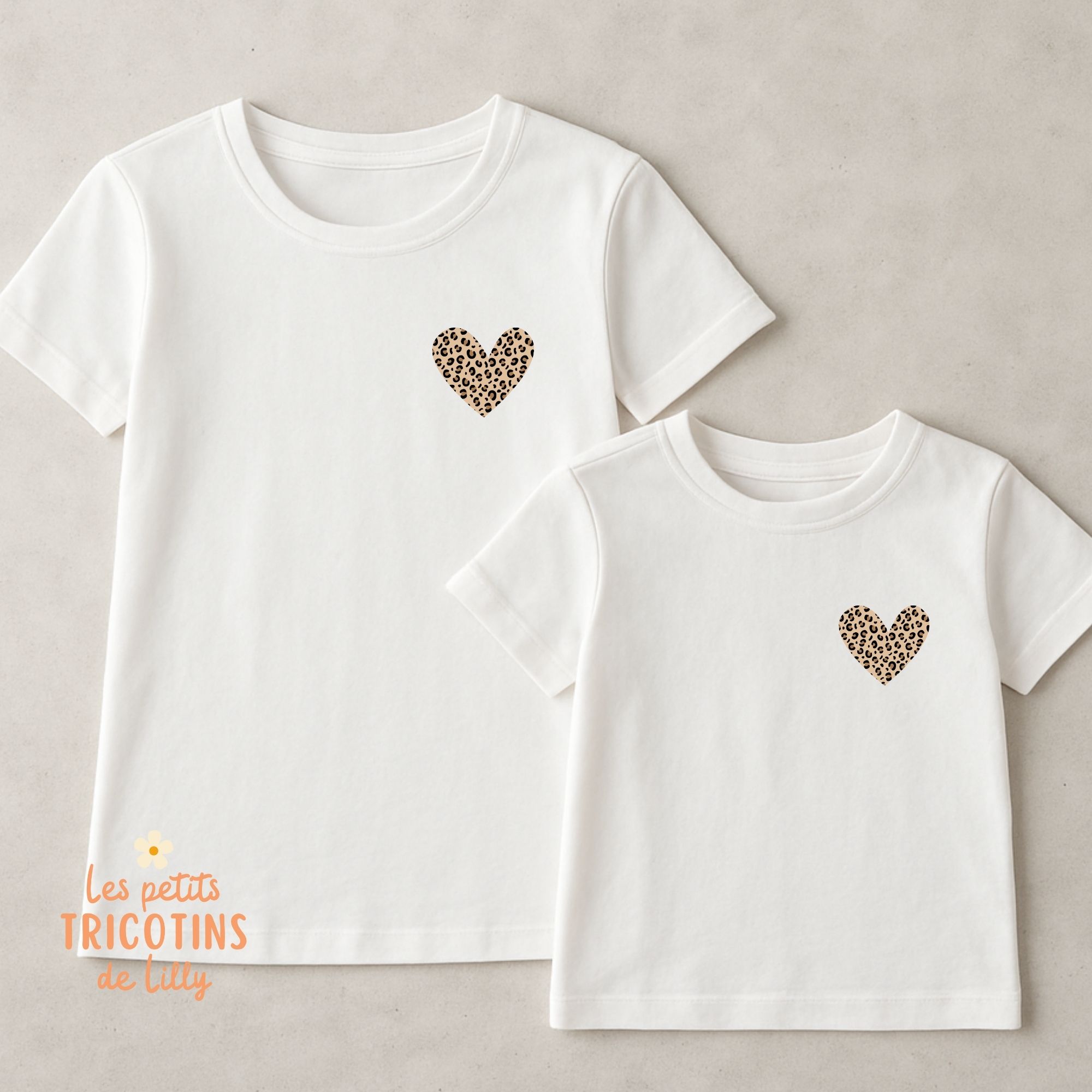tee-shirt-coeur-poitrine-léopard-maman-fille