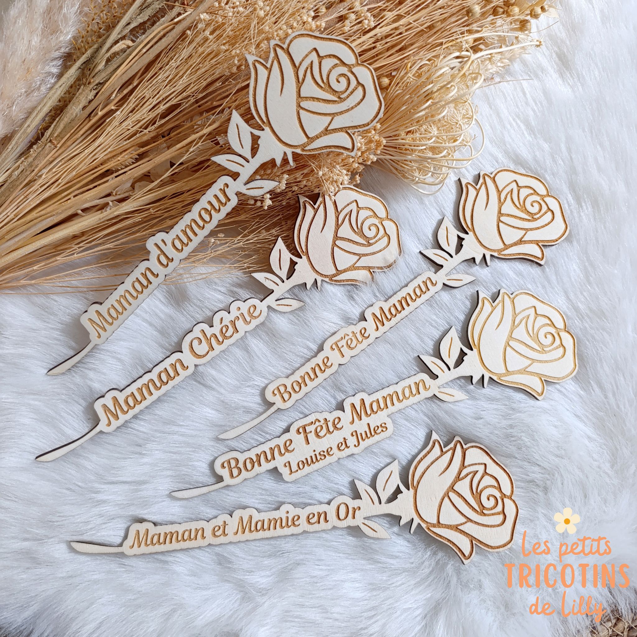 rose-bois-personnalisée-cadeau-maman