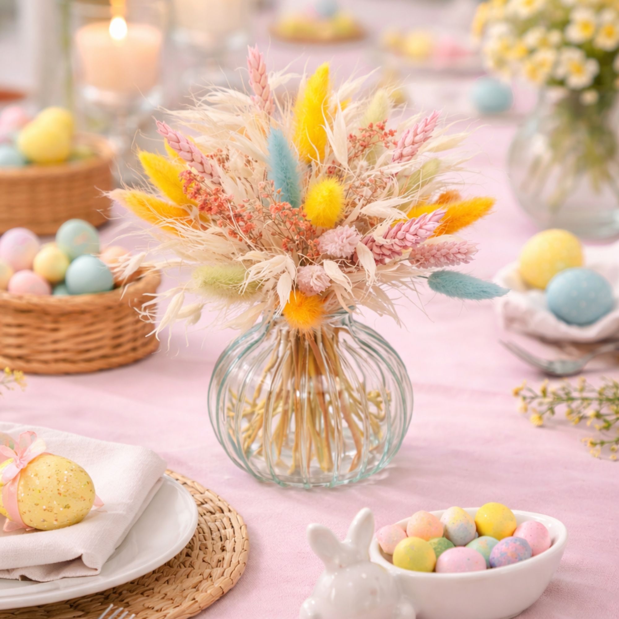 centre-table-fleurs-sechees-douceur-arc-en-ciel-paques-anniversaire (1)