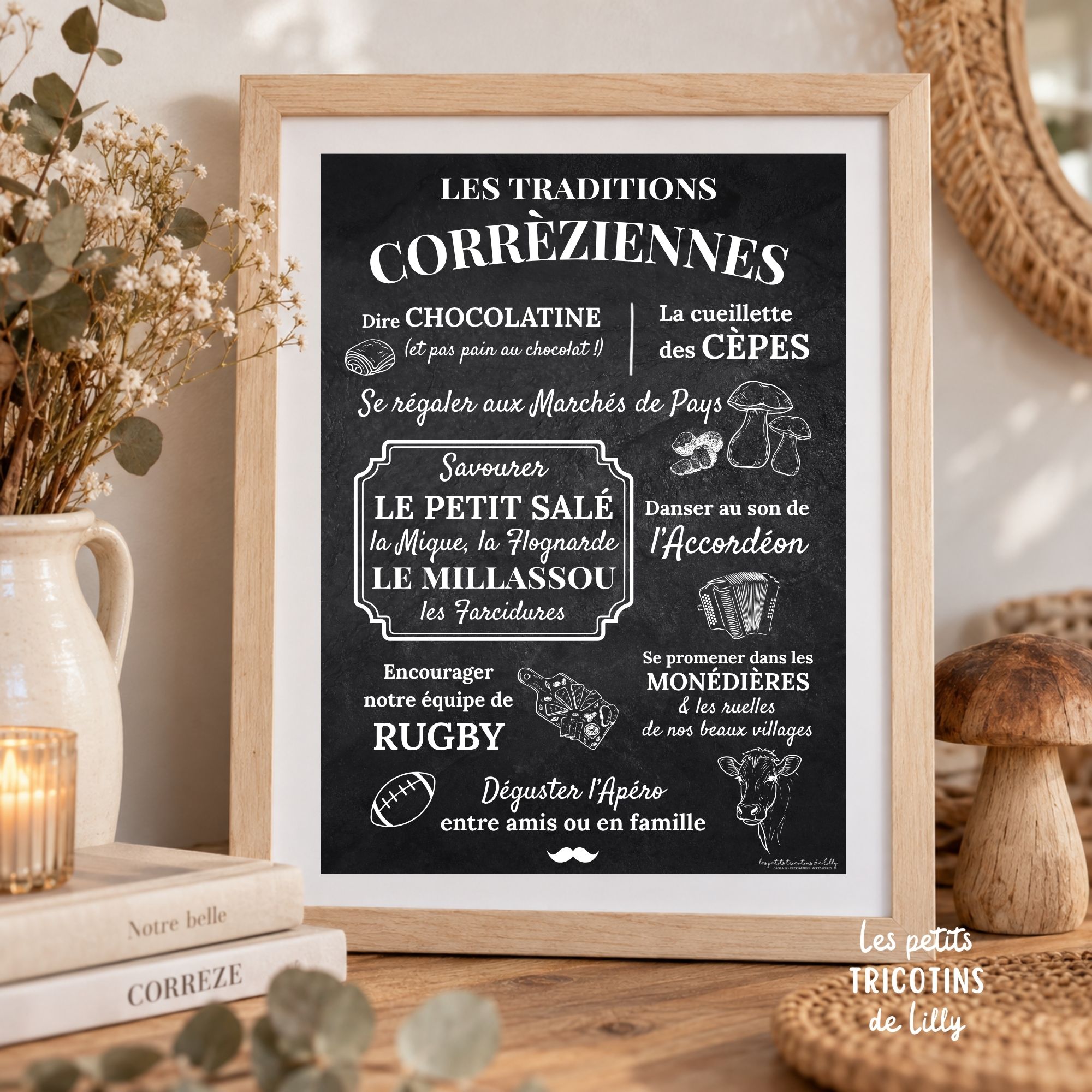 affiche-encadree-traditions-correziennes-cadeau-correze