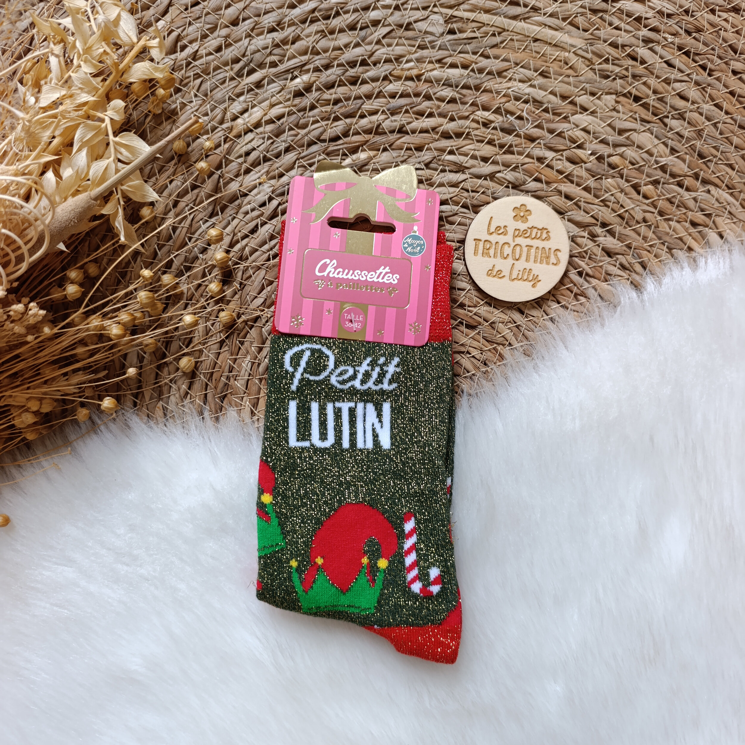 chaussettes-paillettes-noël-petit-lutin-cadeau-noël-secret-santa